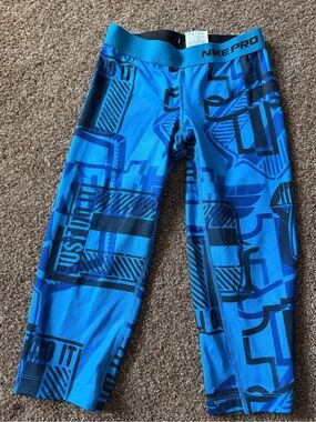 Nike Blue Graphic Youth Performance Leggings